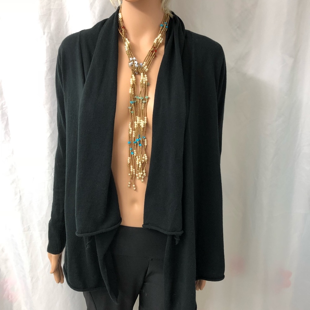 Frenchi black open cardigan size small